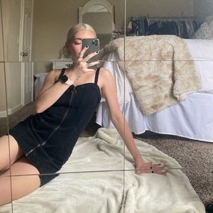 Black blue jean dress, zip up, small